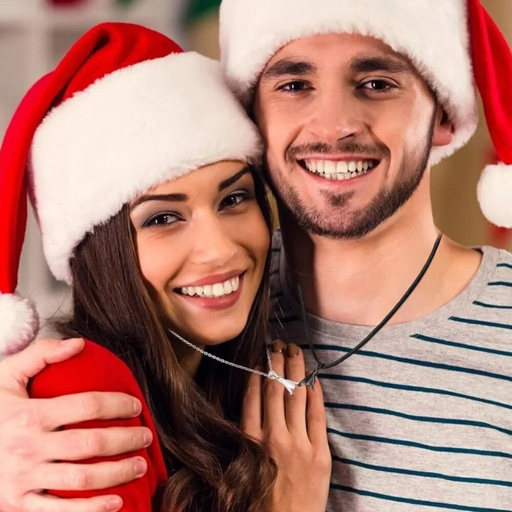 Matching Promise Necklace Set for Couples Stainless Steel Love Gift